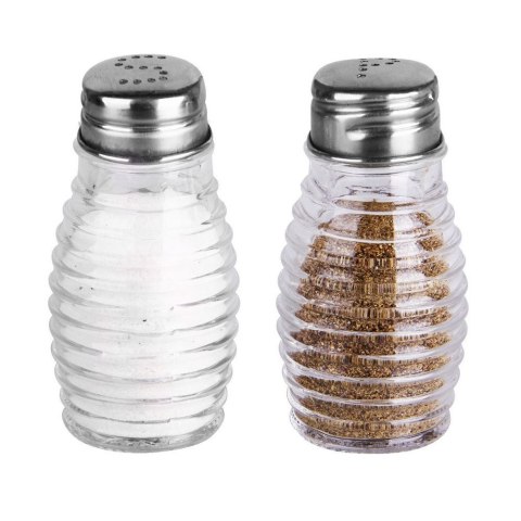Solniczka pieprzniczka szklana przyprawnik zestaw do soli i pieprzu 2 sztuki