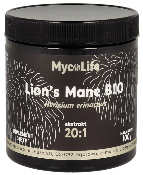 GRZYBY SOPLÓWKA JEŻOWATA (LION'S MANE) EKSTRAKT BEZGLUTENOWY BIO 100 g - PIĘĆ PRZEMIAN