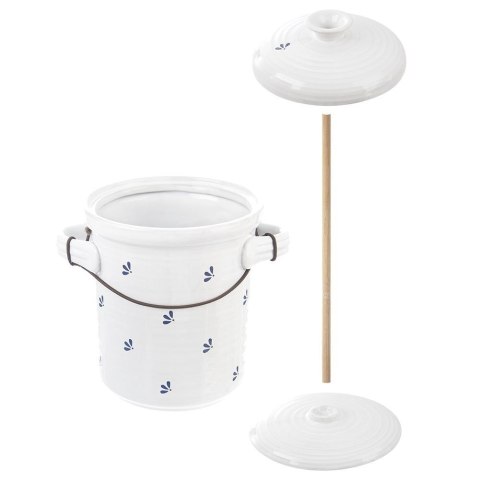 Garnek do kiszenia kapusty ogórków ceramiczny biały 2,5 l MODROBILA