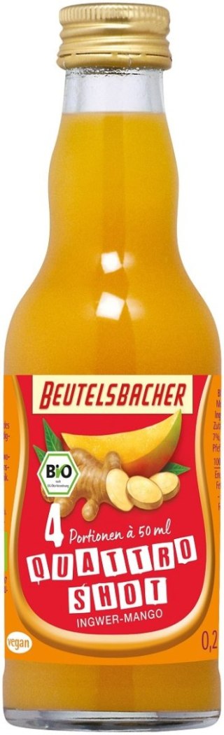 SHOT NA ODPORNOŚĆ JABŁKO - MANGO - IMBIR - KURKUMA BIO 200 ml - BEUTELSBACHER
