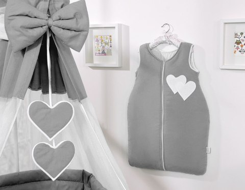 Śpiworek niemowlęcy- Wiszące Serduszka antracyt