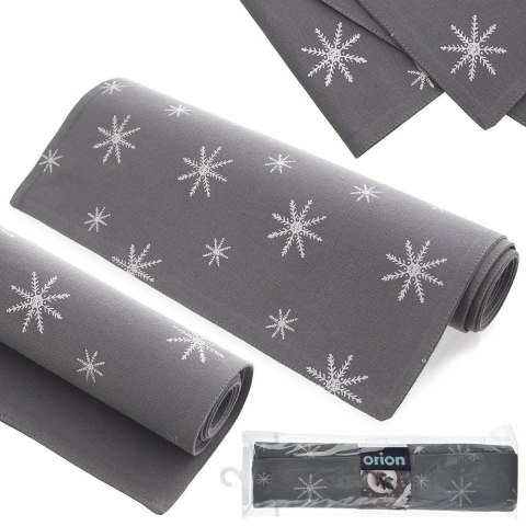 Bieżnik na stół bawełniany szary PŁATEK 130x32 cm