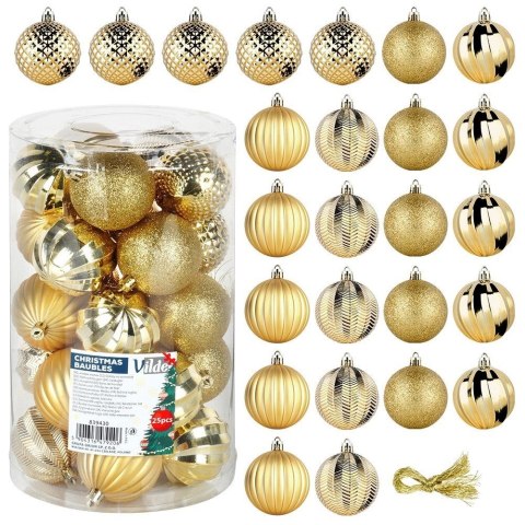 Bombki choinkowe nietłukące złote 6 cm 25 szt.
