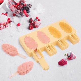 Forma do lodów silikonowa z pokrywką żółta