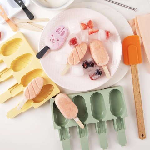 Forma do lodów silikonowa z pokrywką żółta