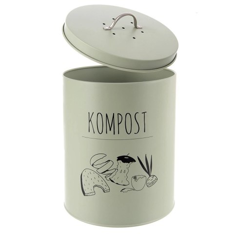 Kompostownik kuchenny z filtrem węglowym metalowy zielony GREENISH 8 l