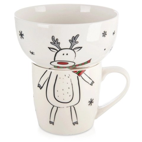 Kubek z miseczką dla dziecka porcelanowy 2 el.