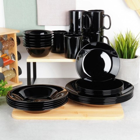 Kubki szklane czarne 300 ml 6 szt.