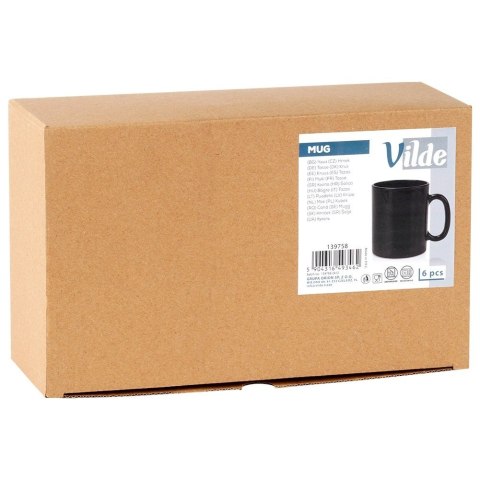 Kubki szklane czarne 300 ml 6 szt.