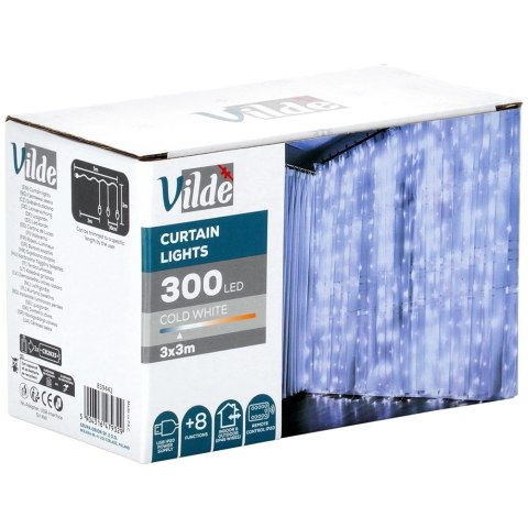Kurtyna świetlna z pilotem 300 LED 3 m