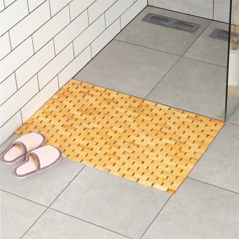 Mata antypoślizgowa łazienkowa bambusowa 80x50 cm