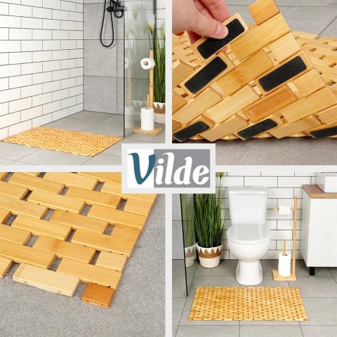 Mata antypoślizgowa łazienkowa bambusowa 80x50 cm