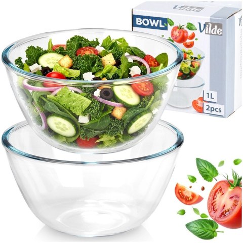 Miska sałatkowa szklana 17 cm, 1 l 2 szt.