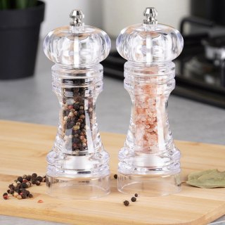 Młynek do pieprzu i soli akrylowy 16 cm 2 szt.