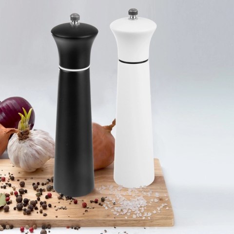 Młynek do pieprzu i soli drewniany biały 21,5 cm
