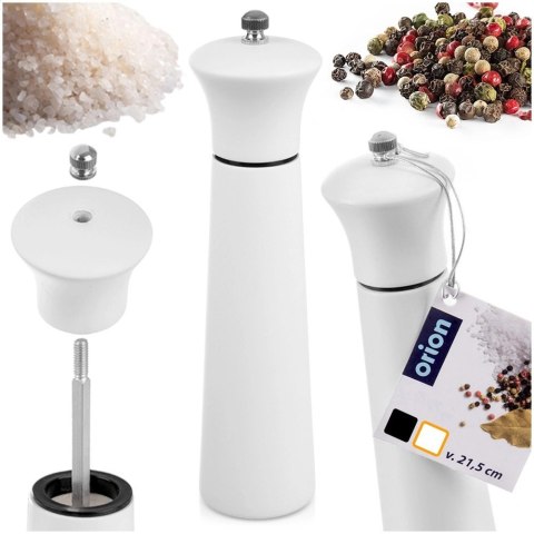 Młynek do pieprzu i soli drewniany biały 21,5 cm