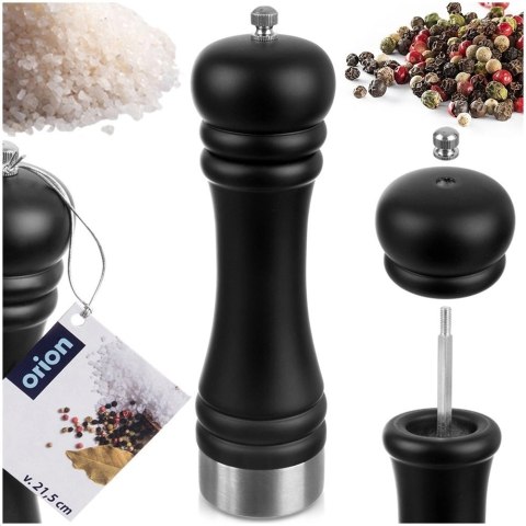 Młynek do pieprzu i soli drewniany czarny 21,5 cm