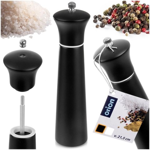 Młynek do pieprzu i soli drewniany czarny 21,5 cm