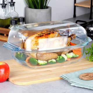 Naczynie żaroodporne z pokrywką szklane 3,1+2,6 l
