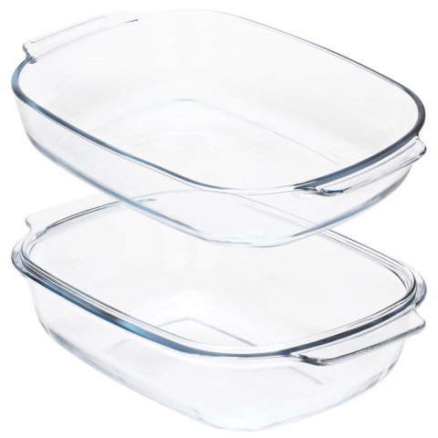 Naczynie żaroodporne z pokrywką szklane 3,1+2,6 l