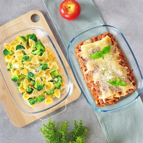 Naczynie żaroodporne z pokrywką szklane 3,1+2,6 l