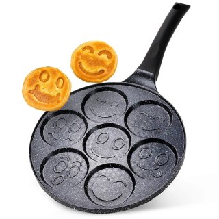 Patelnia do jajek granitowa 7 otworów BLACK LINE 26 cm