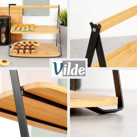 Patera bambusowa 2-piętrowa 28x20x27,5 cm