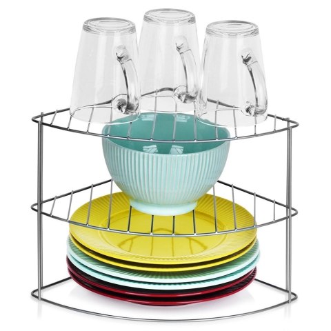 Półka kuchenna metalowa szara narożna 23x23x21,5 cm