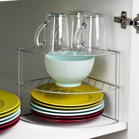 Półka kuchenna metalowa szara narożna 23x23x21,5 cm