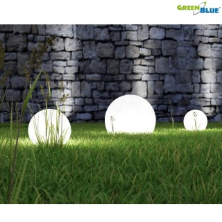 Solarna lampa GreenBlue, wolnostojąca, ogrodowa, kula 30x30x63 cm, GB168