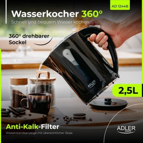AD 1244 black Czajnik plastikowy 2,5 l