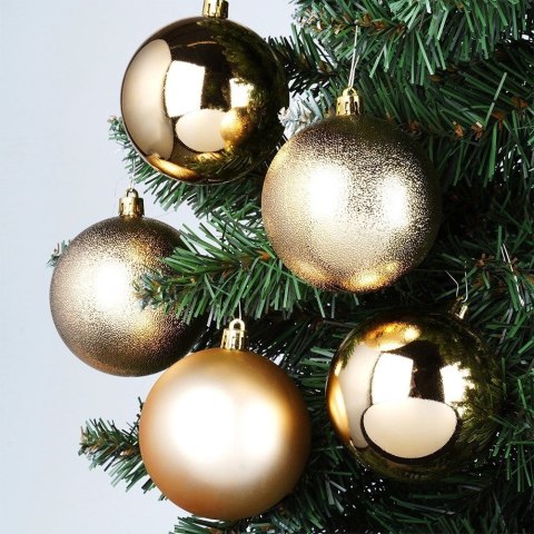 Bombki choinkowe nietłukące złote 8 cm 5 szt.
