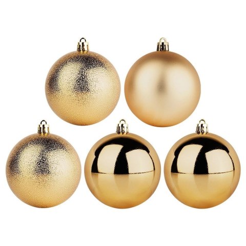 Bombki choinkowe nietłukące złote 8 cm 5 szt.