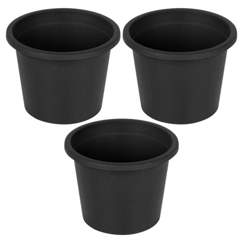 Doniczka ogrodowa plastikowa czarna okrągła 14,5 cm 3 szt.