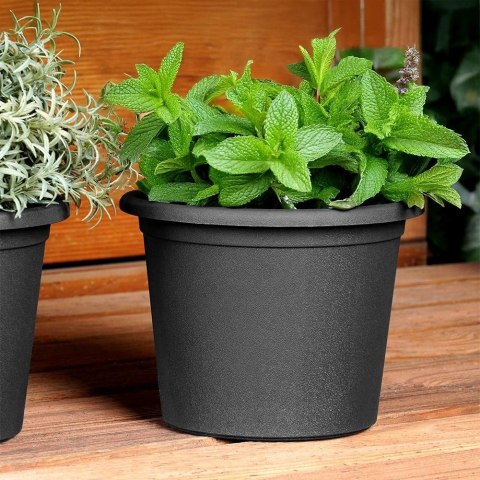 Doniczka ogrodowa plastikowa czarna okrągła 14,5 cm 3 szt.