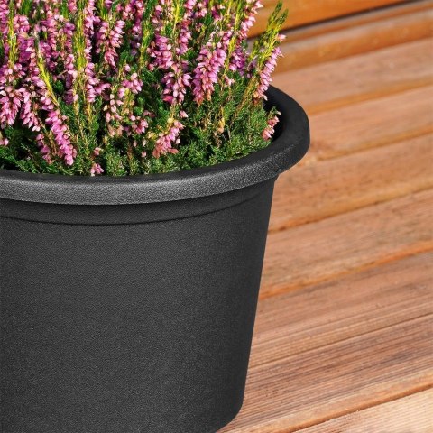 Doniczka ogrodowa plastikowa czarna okrągła 20 cm