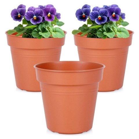 Doniczka ogrodowa plastikowa okrągła 13 cm 3 szt.