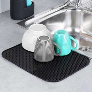 Mata do suszenia naczyń silikonowa czarna 34x26,5 cm