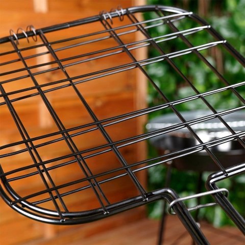 Ruszt do grillowania burgerów metalowy czarny nieprzywierający 49x21,1 cm
