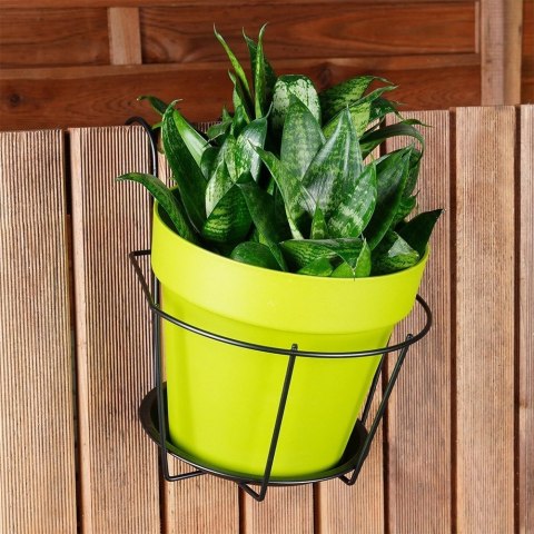 Uchwyt balkonowy na doniczkę metalowy czarny