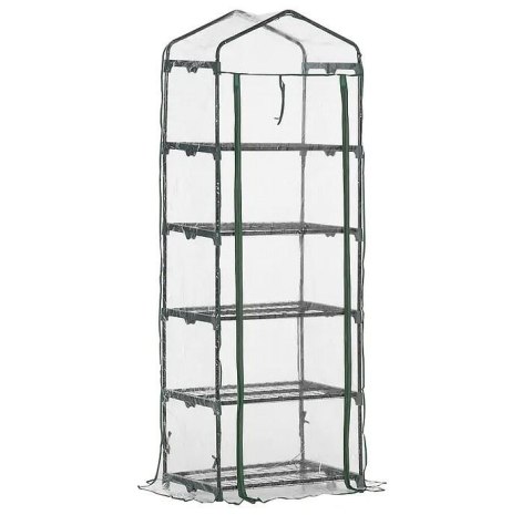 Szklarnia balkonowa ogrodowa foliowa mini 193x69x49CM 5 POZIOMÓW