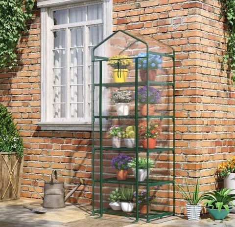 Szklarnia balkonowa ogrodowa foliowa mini 193x69x49CM 5 POZIOMÓW