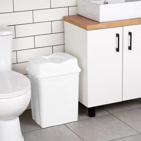Kosz na śmieci plastikowy biały 28 l