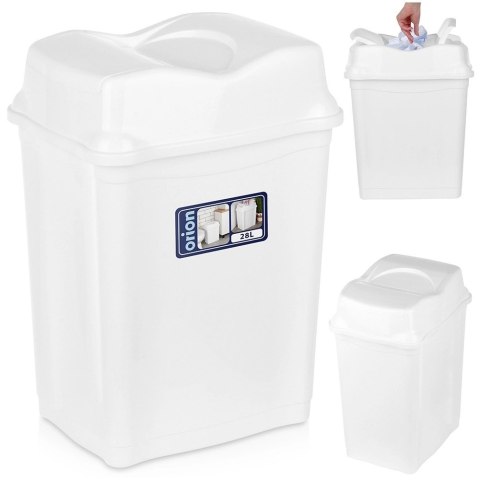 Kosz na śmieci plastikowy biały 28 l