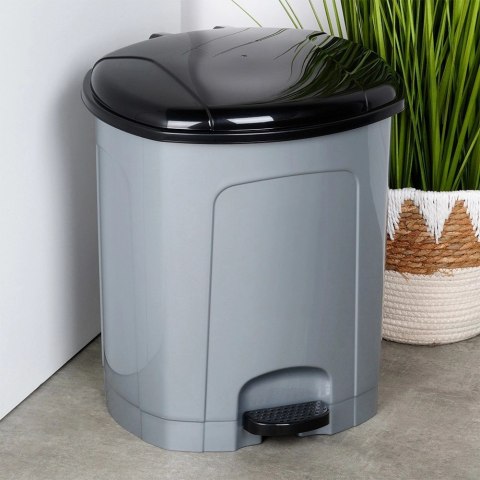 Kosz na śmieci z pedałem plastikowy szary 21 l