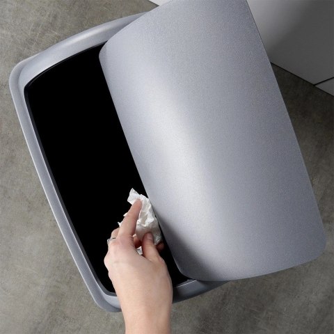 Kosz na śmieci plastikowy czarny 38 l