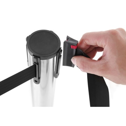 Słupek odgradzający z wyciąganą zwijaną taśmą dł. 2.7m bez podstawy wys. 93cm - Hendi 810422