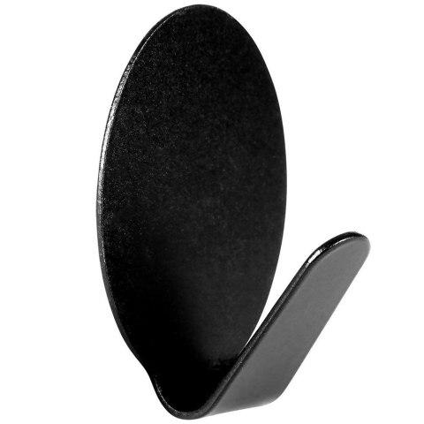 Wieszak samoprzylepny na ręcznik ścierkę / haczyk stalowy owal czarny 6 szt. 3x2 cm