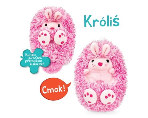 Maskotka interaktywna kulisie różowy królik