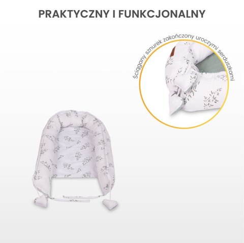 KOKON MUŚLIN GAŁĄZKA ZIELONY 80x45 + PODUSZKA